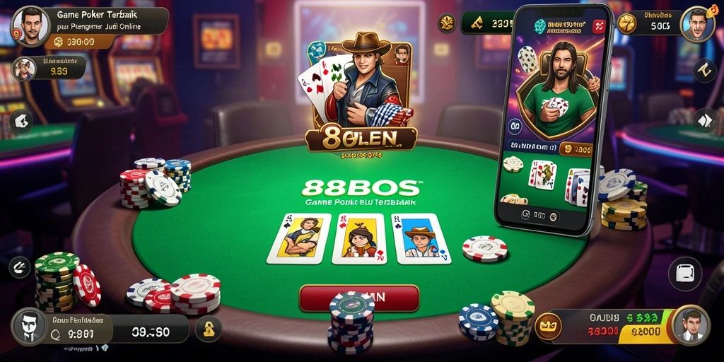 Tampilan gameplay seru dalam permainan Poker di 88BOS.