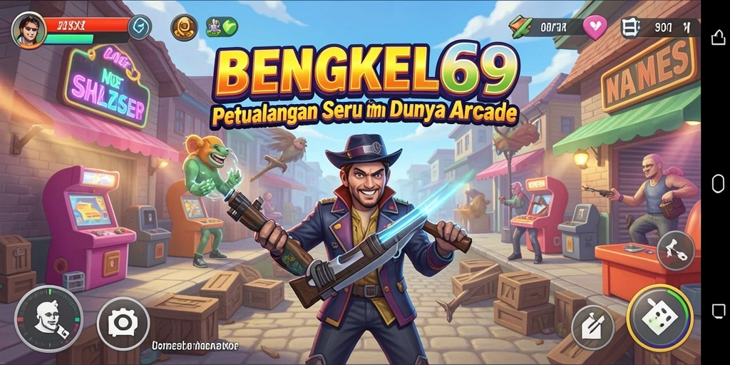 Tampilan menarik dari gameplay BENGKEL69 dengan warna-warna cerah.