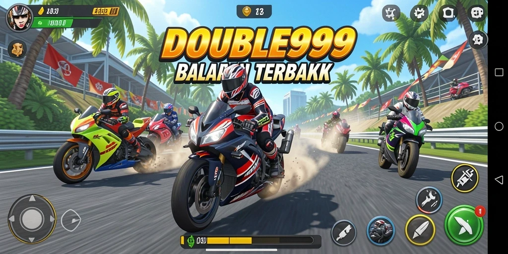 Gameplay mendebarkan dalam balapan motor yang seru.