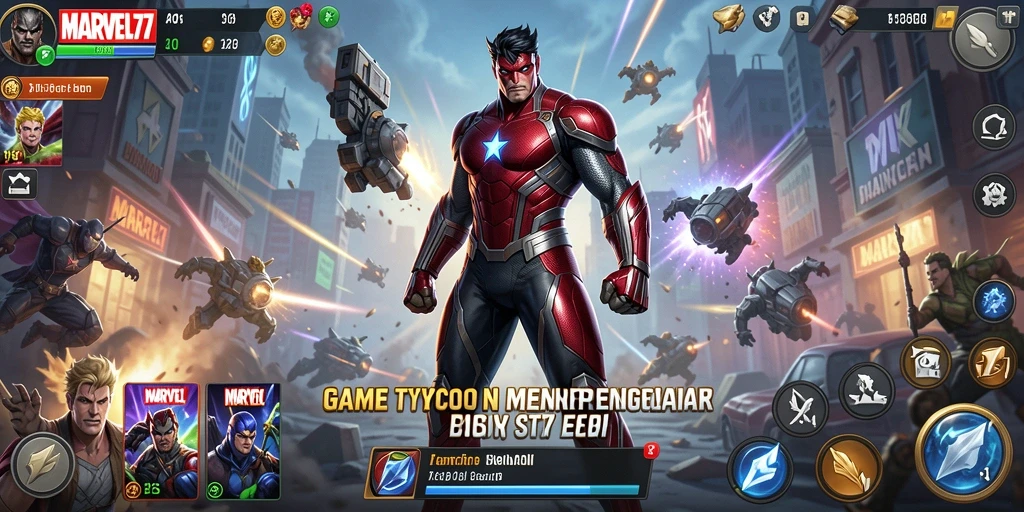 Screenshot gameplay <strong>MARVEL77</strong> yang menunjukkan suasana bisnis yang dinamis.