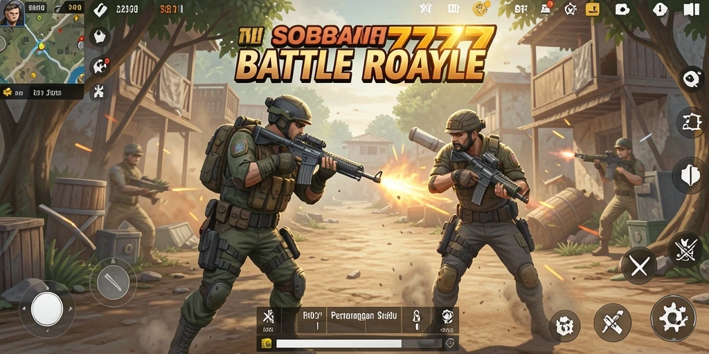 Tangkapan layar gameplay SOBAT777 yang menampilkan aksi seru Battle Royale.