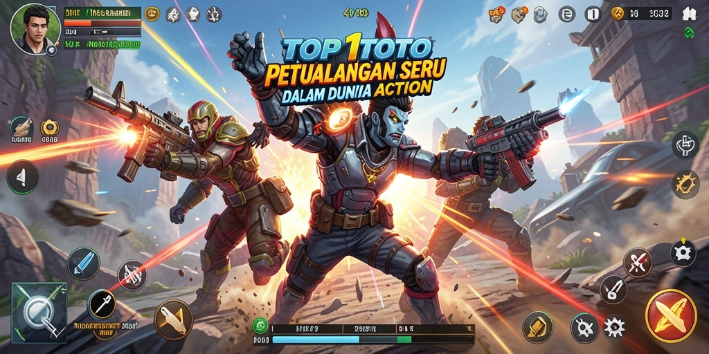 Screenshot utama TOP1TOTO menampilkan adegan aksi yang intens dan dinamis.
